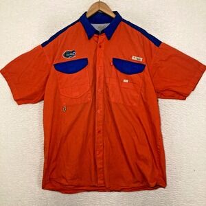 Columbia PFG Florida Gators Shirt Fits Like Mens XL Embroidered Lightweight
